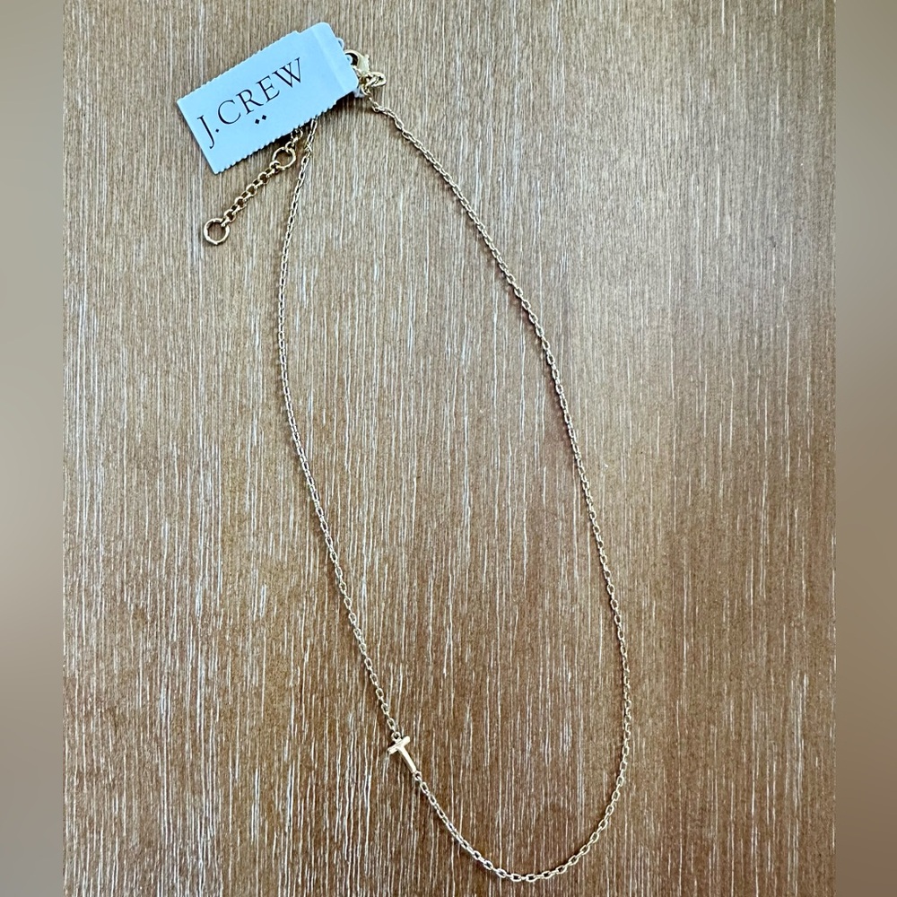 [NEW UNWORN] J.CREW T-bar Paper Link Chain Necklace, Gold